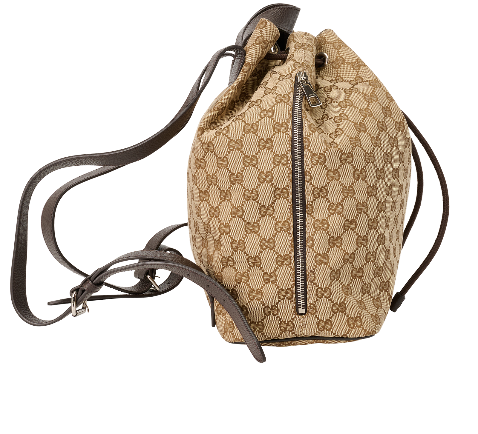 Gucci Drawstring BackPack GG Mono, &pound;750, Handbags, Beige, Canvas, Side view